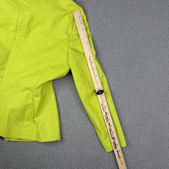 Lafayette 148 New York Green Double Zip Adjustable Collar Jacket Women's Size 4 - Picture 12 of 13